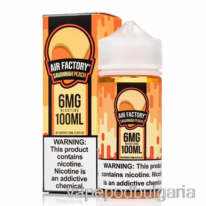 Vape 10000 Дръпки Savannah Peach - Air Factory Synthetic - 100ml 0mg